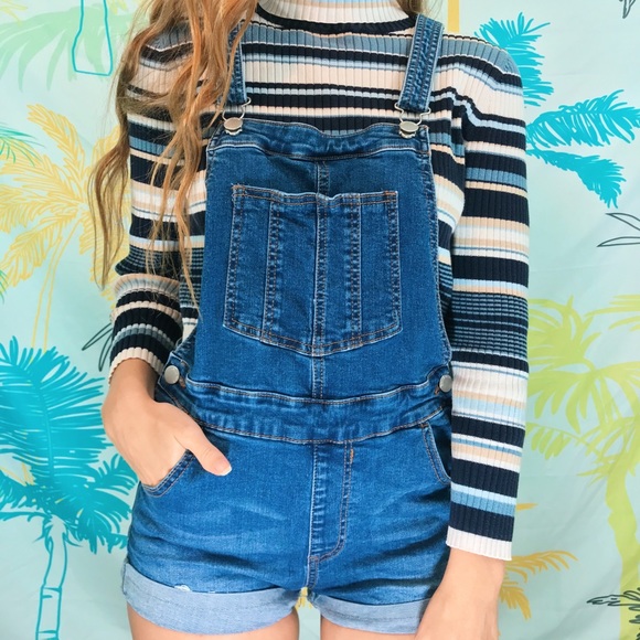Denim Blvd Pants - Denim Blvd Overall Jean Shorts🦋